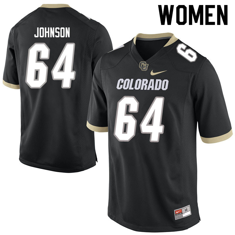 Women #64 Austin Johnson Colorado Buffaloes College Football Jerseys Sale-Black - Click Image to Close